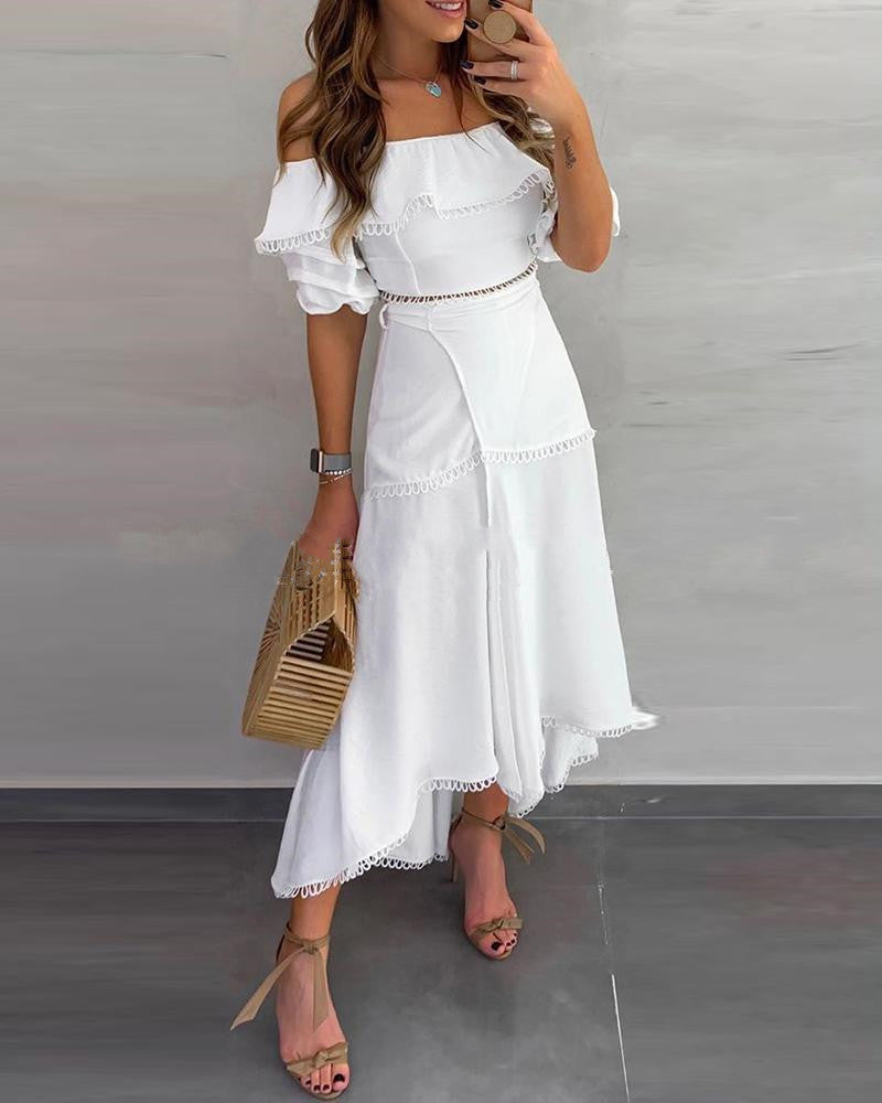 Off Shoulder Half Sleeve Women's Dress