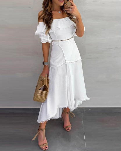 Off Shoulder Half Sleeve Women's Dress