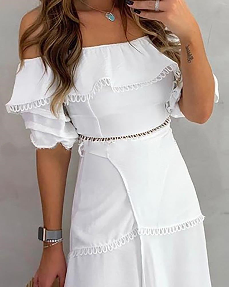 Off Shoulder Half Sleeve Women's Dress