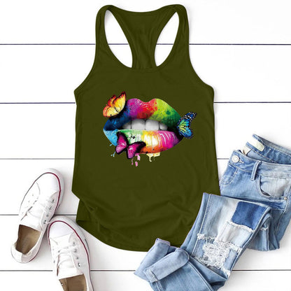 Mehrfarbig bedrucktes Tanktop