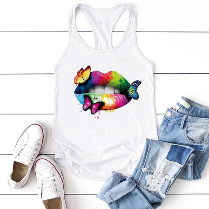 Mehrfarbig bedrucktes Tanktop